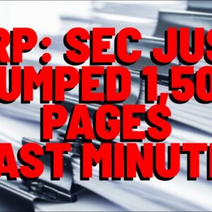 XRP: SEC Dumped 1,500 PAGES OF DOCUMENTS LAST MINUTE On Firm THAT SUED THEM