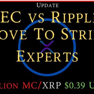 Ripple/XRP-Update-SEC vs Ripple-Move To Strike Experts,$1 Trillion MC, XRP Price $0.39 Up 14.2%7D