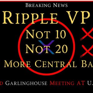 Ripple/XRP-Ripple VP-Not 10,Not 20,More Central Banks,Ripple Meeting At US Capital Discuss Crypto?