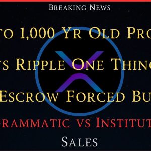 Ripple/XRP-SEC vs Ripple-One Thing Left, XRP Escrow Forced Takeover?,Programmatic vs Institutional